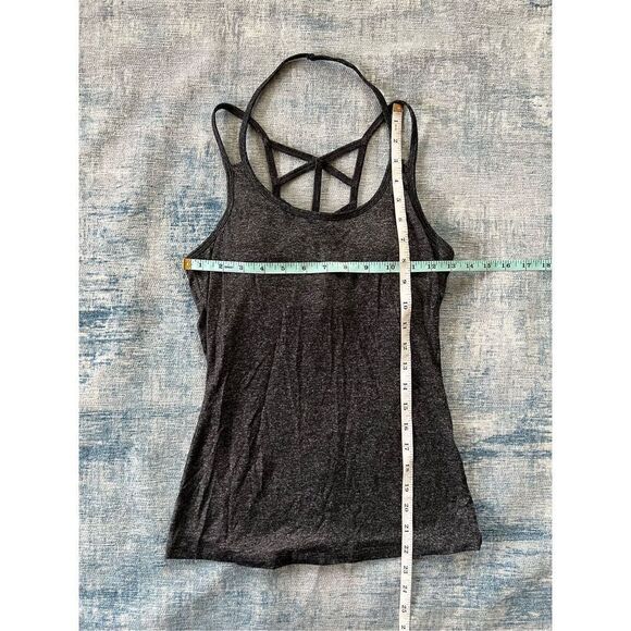 Forever 21 Activewear Heathered Charcoal Gray Strappy Athletic Tank Top XS - Picture 7 of 7